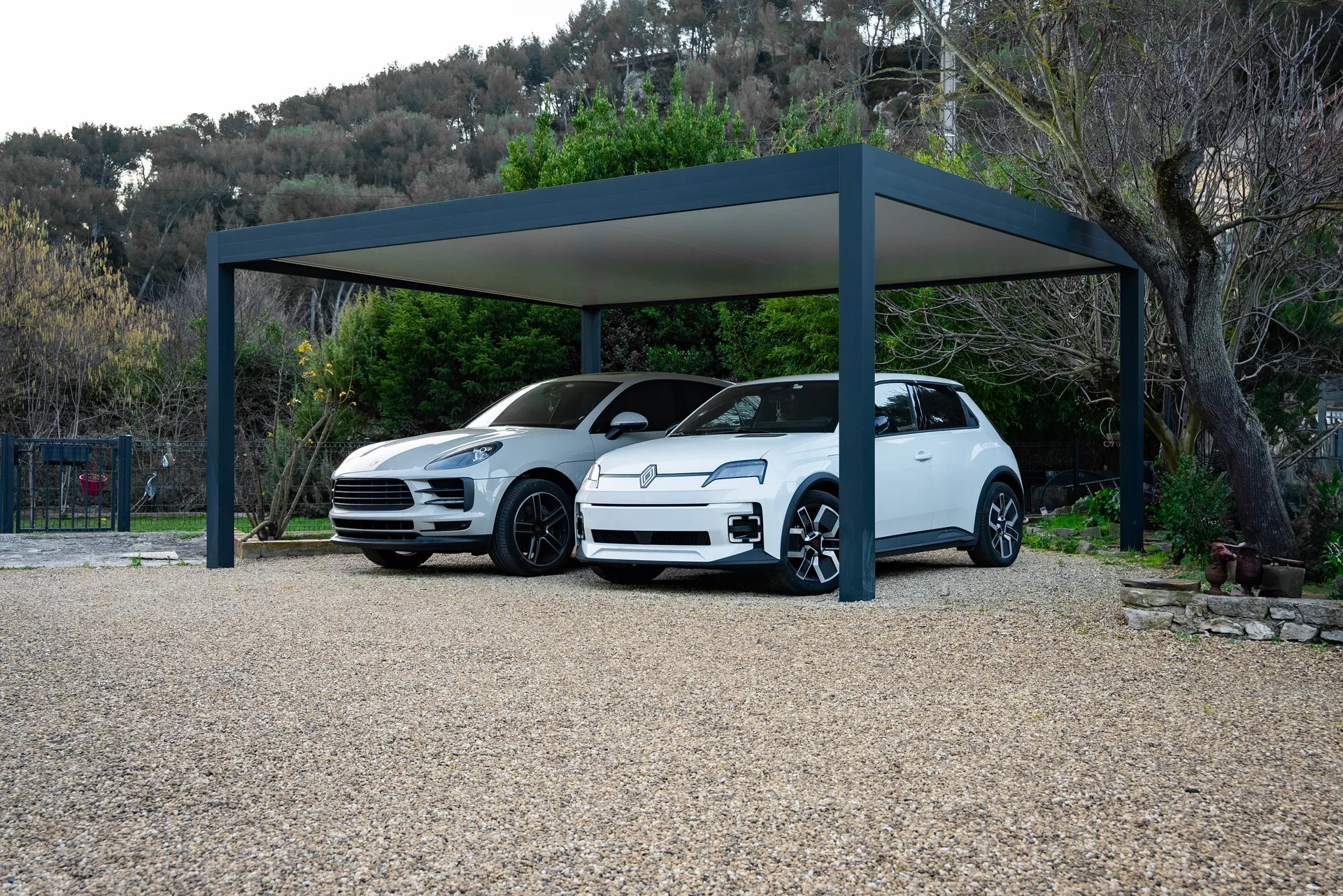 Carport double place anthracite